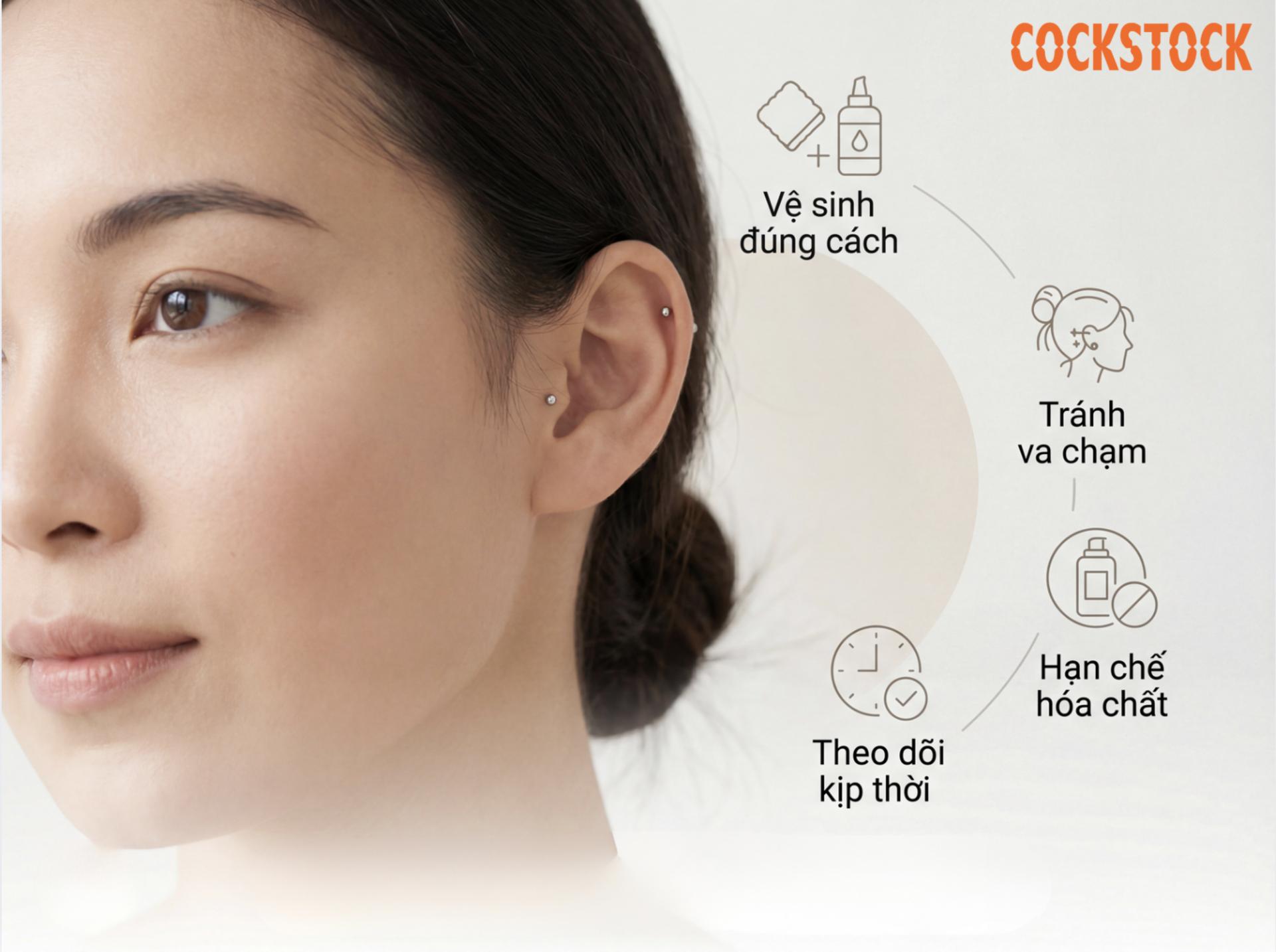 Hãy luôn vệ sinh đúng cách, tránh va chạm, hạn chế hoá chất và thường xuyên theo dõi lỗ xỏ, đặc biệt với lỗ xỏ mới để tránh bị sưng viêm