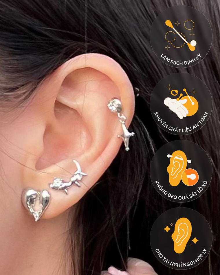 Để lỗ xỏ thơm tho lâu dài, bạn cần duy trì 3 yếu tố: sạch - khô - thoáng